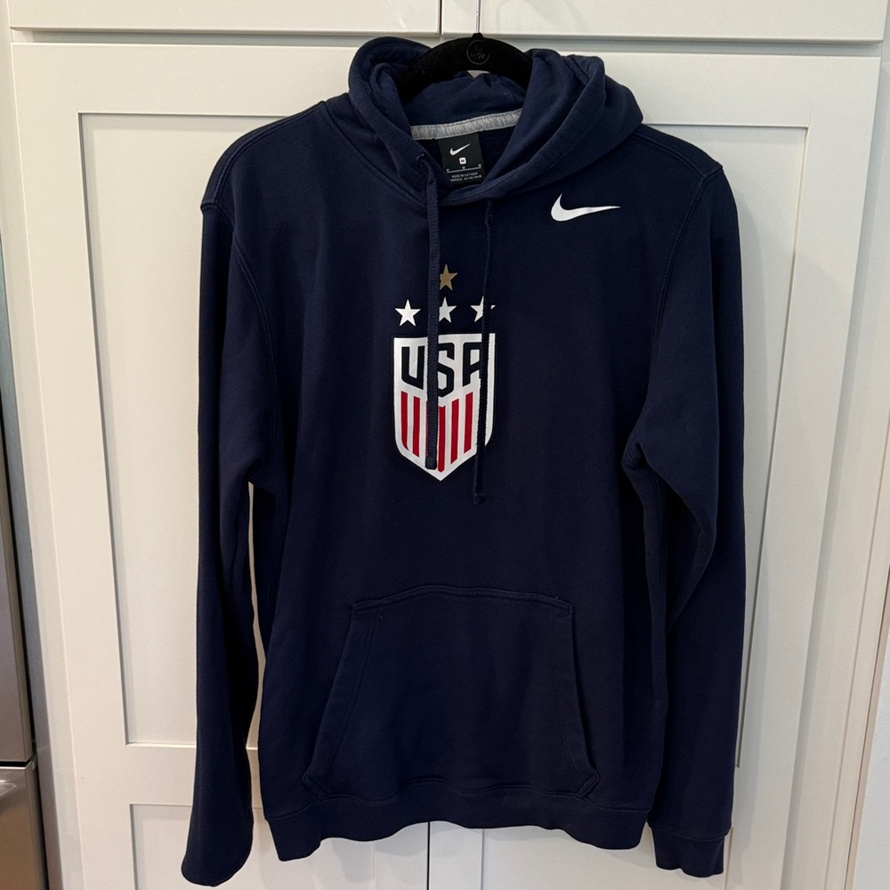 Nike Dark Blue Hoodie with USA Emblem Sz Medium
